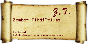 Zombor Tibériusz névjegykártya